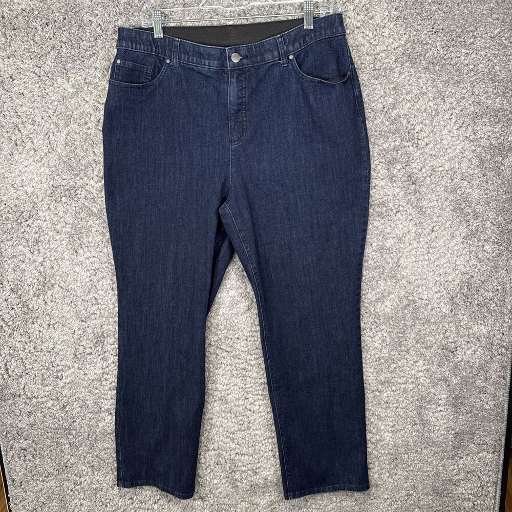 Chicos Fabulously Slimming Jeans 2.5 P (14 Short)  Dark Wash Stretch Denim